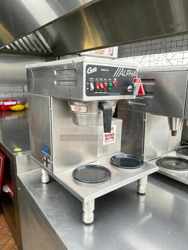Curtis ALP3GTR63A000 medium volume coffee maker, tested and working, with dual warmers and Alpha model labeling.