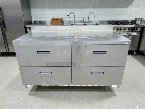 Delfield STD4464N-12 64" 4 Drawer Refrigerated Sandwich Prep Table, excellent condition, tested and working.