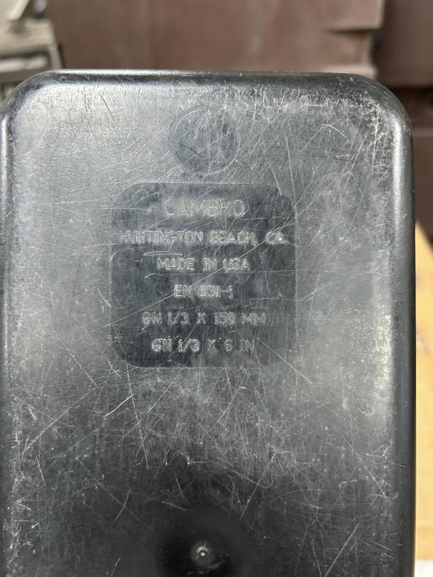 Cambro 36CW135 Camwear® 1/3 Size Black Polycarbonate Food Pan, 6" Deep. Excellent condition, made in USA.