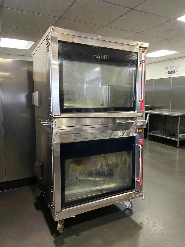 Hardt Inferno 3500 double-stacked rotisserie, excellent condition, tested and working. Stainless steel, natural gas, commercial use.