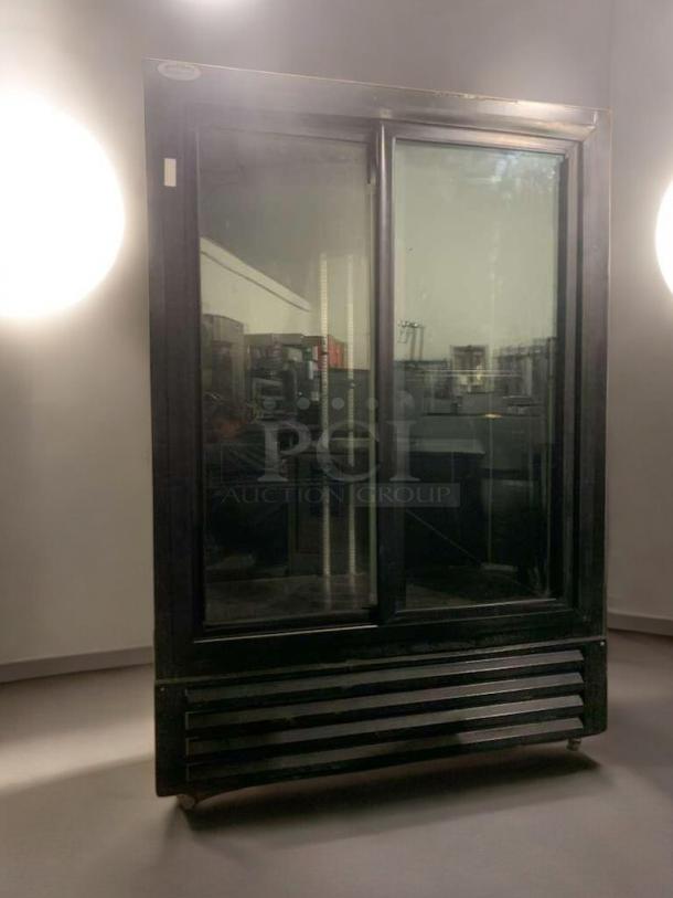 Prime condition Bush Refrigeration FS52GD, double glass door merchandiser, 115V, fully tested, Camden, NJ, USA.