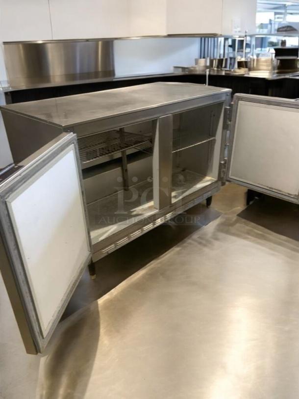 Beverage-Air UCR48 commercial refrigerator, excellent condition, undercounter model, fully tested, open double doors, 115V.