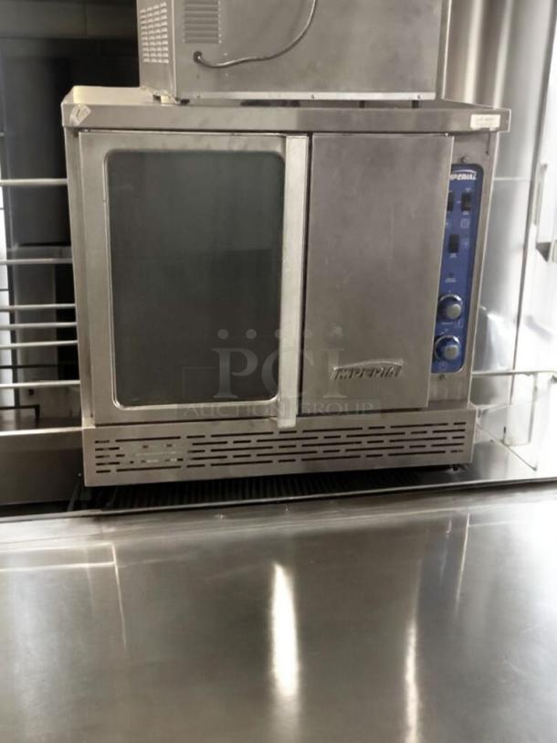 Imperial ICVE-1 convection oven, natural gas, single deck, stainless steel, prime condition. Fully tested and working.