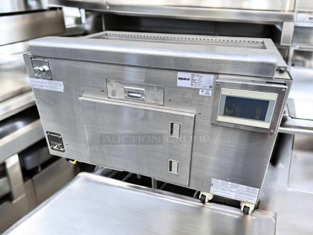 Apace UM1EGA ventless hood system in outstanding condition, 208V, fully tested. Features control panel, stainless steel body.