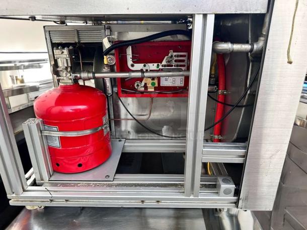Apace UM1EGA ventless hood system in outstanding condition, showcasing internal components and red cylinder. Fully tested and operational.