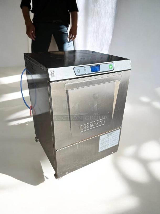 Prime Condition Hobart LXPH undercounter commercial dishwasher, stainless steel, high-temp sanitizing, 208–240V, fully tested.