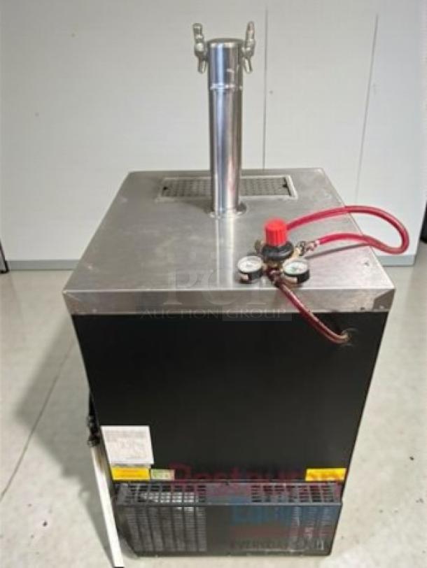 Micro Matic MDD-23 single tap beer dispenser, 115V, superior condition, fully tested, visible pressure gauges and hoses.