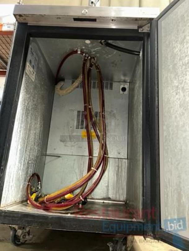 Micro Matic MDD-23 single tap beer dispenser, interior view showing clean hoses, 115V, superior condition, fully tested.