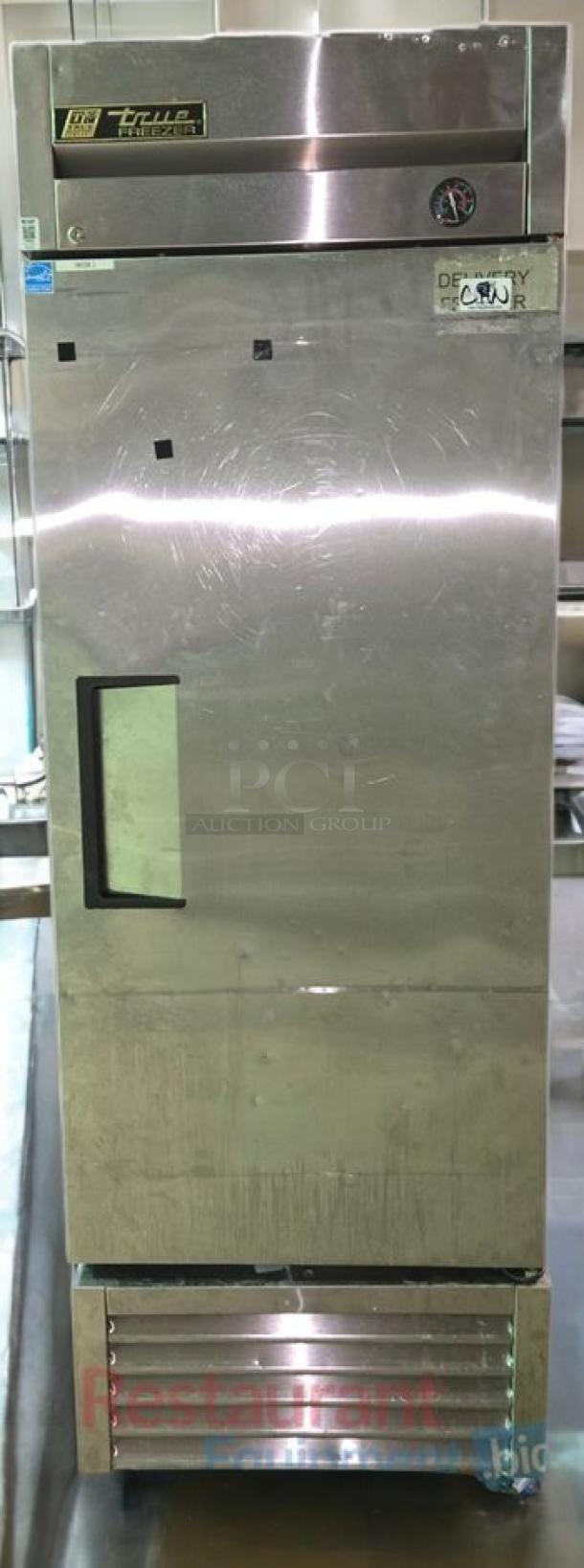 True T-23F single door reach-in freezer, stainless steel, prime condition, 115V, fully tested and working, by True Manufacturing Co.