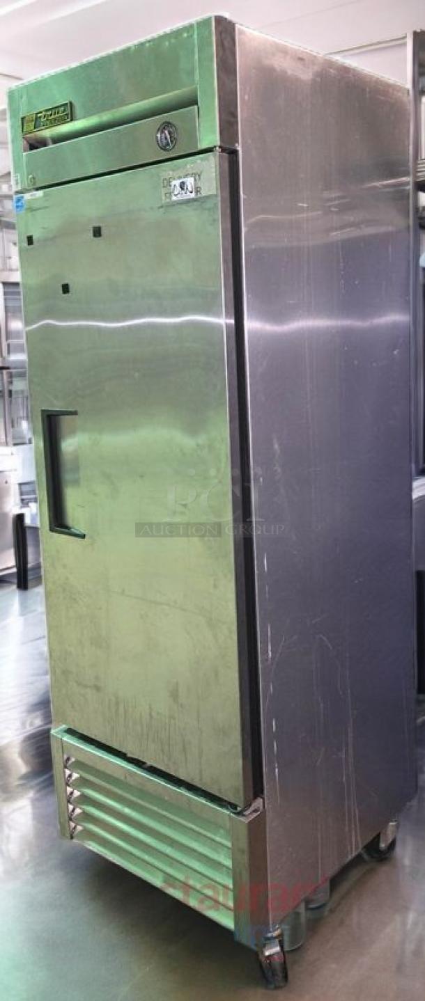 True T-23F single door reach-in freezer, stainless steel, prime condition, fully tested, 115V, by True Manufacturing.