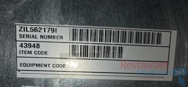 Label on Lancer U-Series Soda Fountain Dispenser, shows serial number ZIL5621791 and item code 43948.
