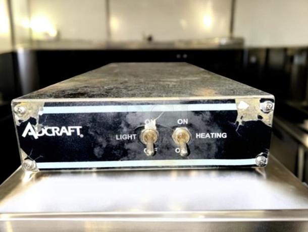 Adcraft heat lamp food warmer, excellent condition, dual switches for light and heating. 120V, fully tested, countertop model.