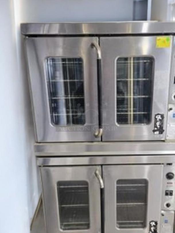 Montague EK-15A double stack electric convection oven, stainless steel, superb condition, 208V/3 phase, fully tested.