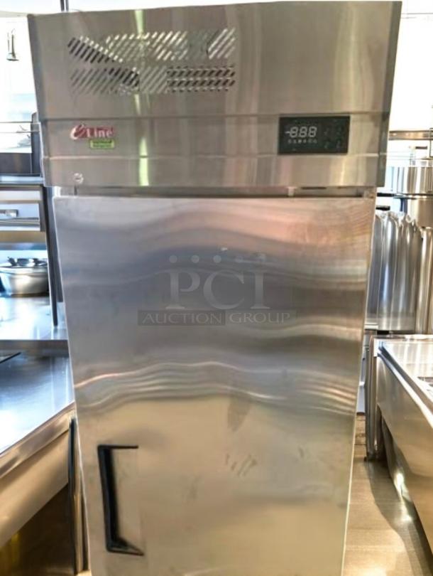 eLine Commercial Freezer, single door, stainless steel, natural refrigerant, digital display, excellent condition, tested working.