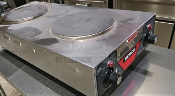 Nemco 6310-3-240 Double Burner Electric Hot Plate, outstanding condition, fully tested, 240V, durable design, Nemco label.