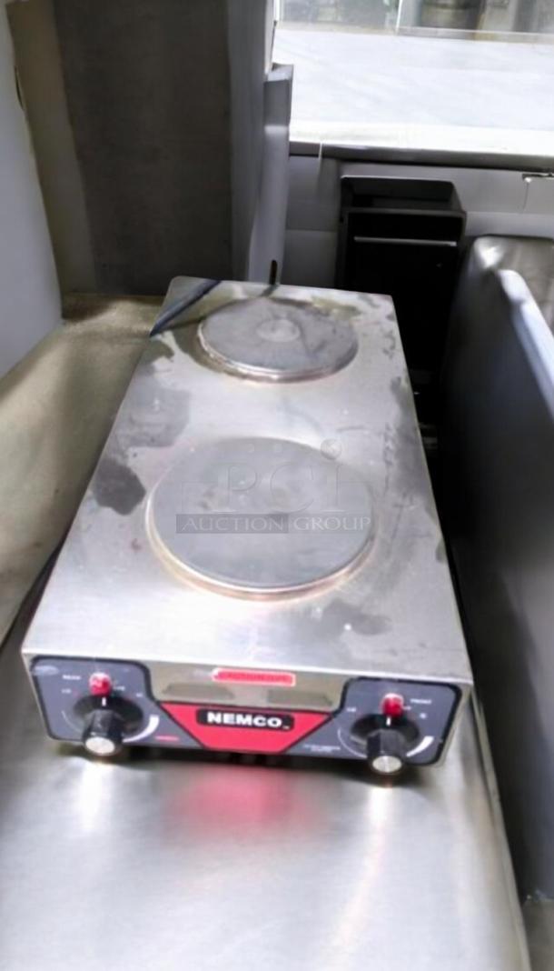 Nemco 6310-3-240 double solid burner electric hot plate, 240V, outstanding condition, fully tested, Nemco brand label visible.