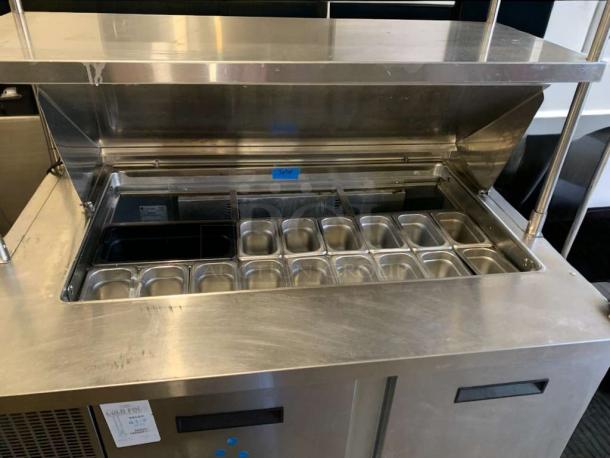 Turbo Air TSU-4RW-N6 refrigerated prep table in outstanding condition, 36-inch width, stainless steel, tested and working.