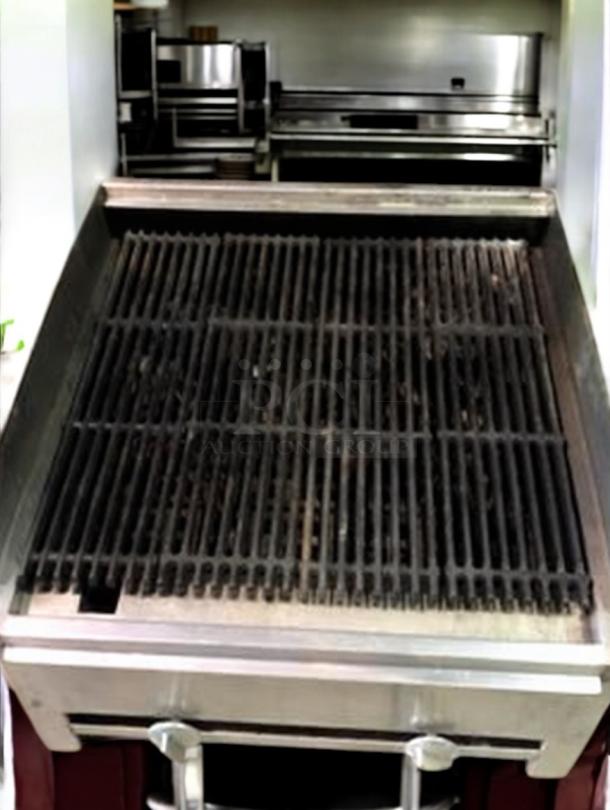 Standard 24–36" Commercial Gas Charbroiler in outstanding condition, fully tested, featuring a durable steel grate.