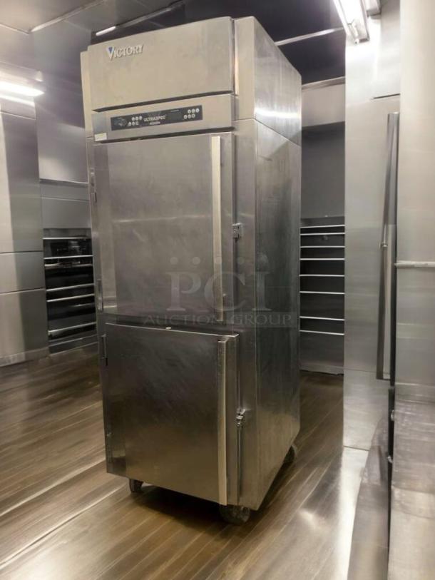 Victory RFS-1D-S1-EWHD SPEC14 single door commercial freezer, prime condition, stainless steel, 115V, fully tested.
