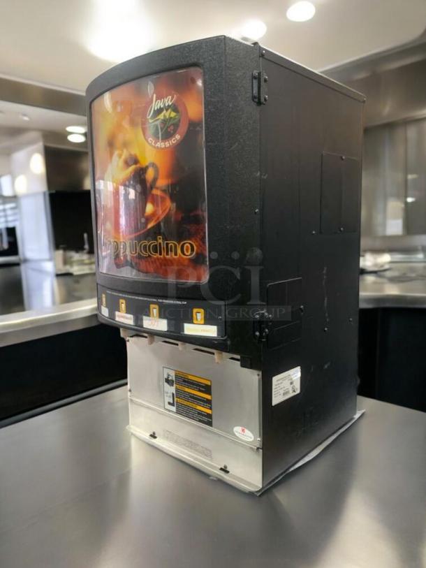 Prime condition Grindmaster PIC4 Cappuccino/Hot Beverage Dispenser, 120V, fully tested and working. Features Java Classics branding.