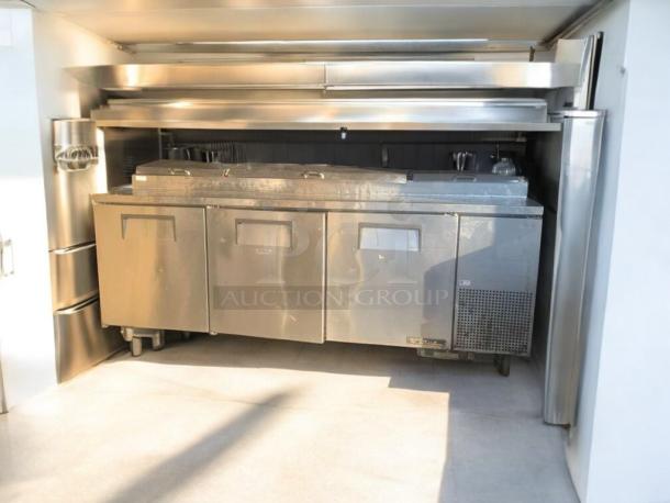 True TPP-93 pizza prep table, stainless steel, excellent condition, fully tested, 115V, True Manufacturing label visible.