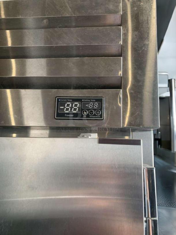 Turbo Air PRO-50F Double Door Commercial Freezer, stainless steel, digital display, prime condition, 115V, fully tested.