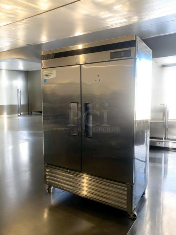 Turbo Air TSF-49SD commercial 2-door freezer, stainless steel, prime condition, fully tested, 115V, on casters.