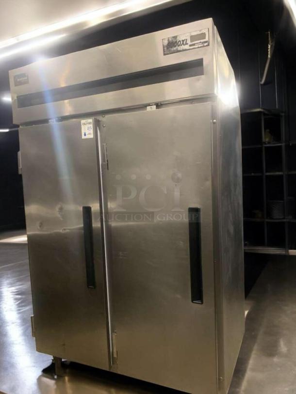 Delfield 615XL-S15 commercial reach-in refrigerator, stainless steel, dual doors, 115V, excellent condition, fully tested.