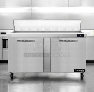Prime Condition – Avantco SS-PPT-60 Refrigerated Pizza Prep Table – Dual Lid – Fully Tested & Working! - Item #1224659