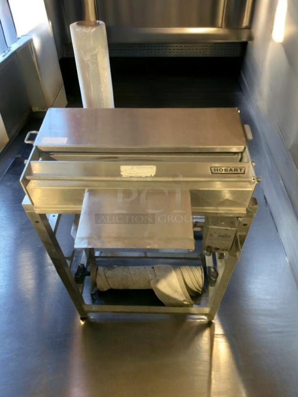 Immaculate Hobart W32-6 dough sheeter, 120V, stainless steel, fully tested, excellent condition, visible Hobart logo.