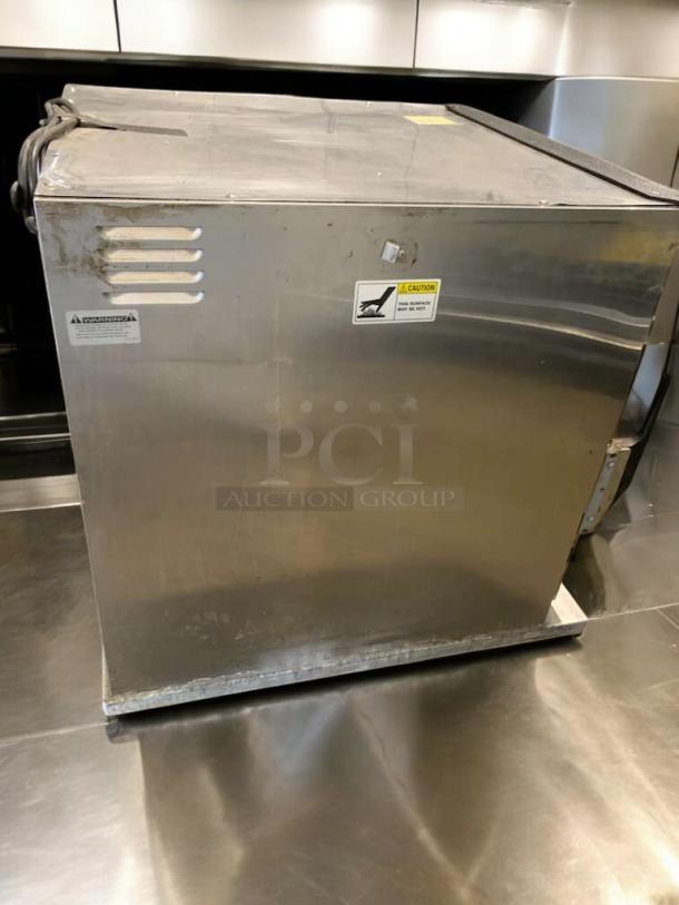 Cres Cor H137SUA5D hot holding cabinet, pristine condition, 120V, fully tested, visible warning labels, stainless steel exterior.