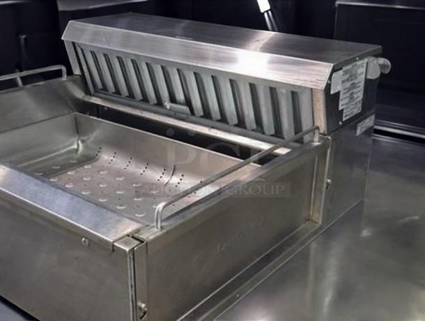 Pristine stainless steel drop-in cold well, model 810131-092023, fully tested, with intact labels and sleek finish.