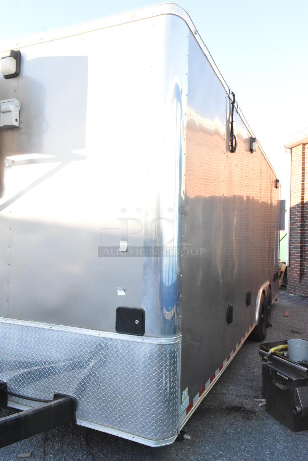 Unbranded 24' retail trailer, 2021, fully equipped for bakery/cold food; includes coolers, freezers, panini press.