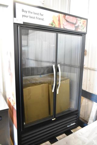 Brand new 2025 True TVM-48SL-HC metal 2-door reach-in cooler, scratch and dent, 115V, 1 phase, commercial display.