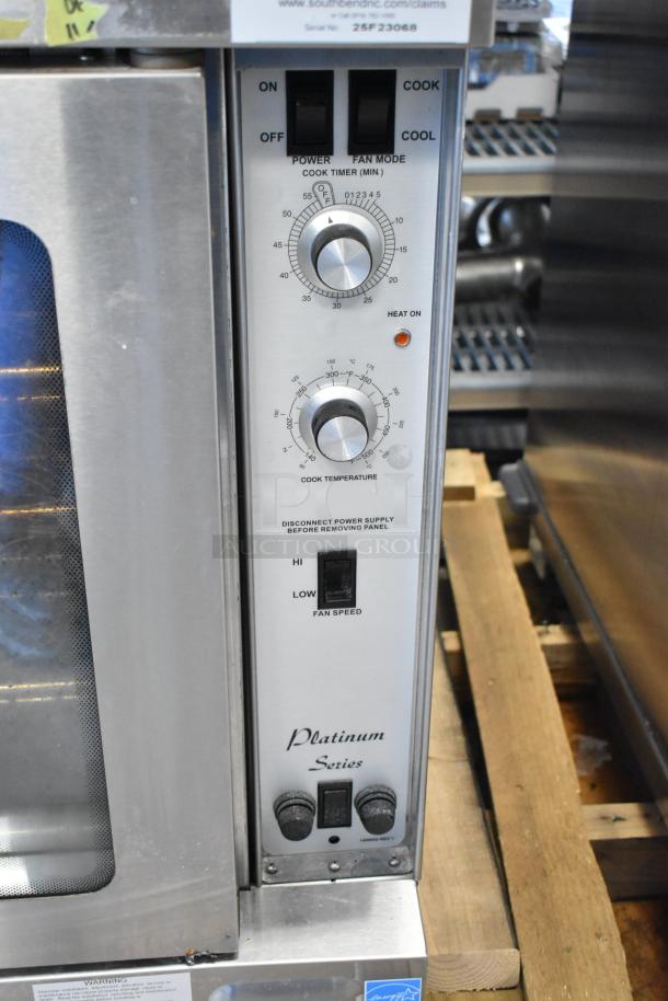Southbend PCE75S/SD convection oven, stainless steel, view-through doors, metal racks, thermostatic controls, like new condition.