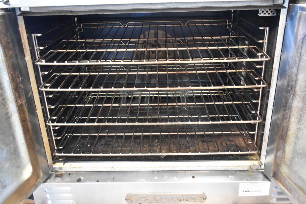 Southbend PCE75S/SD stainless steel convection oven, view-through doors, metal racks, thermostatic controls, used condition.