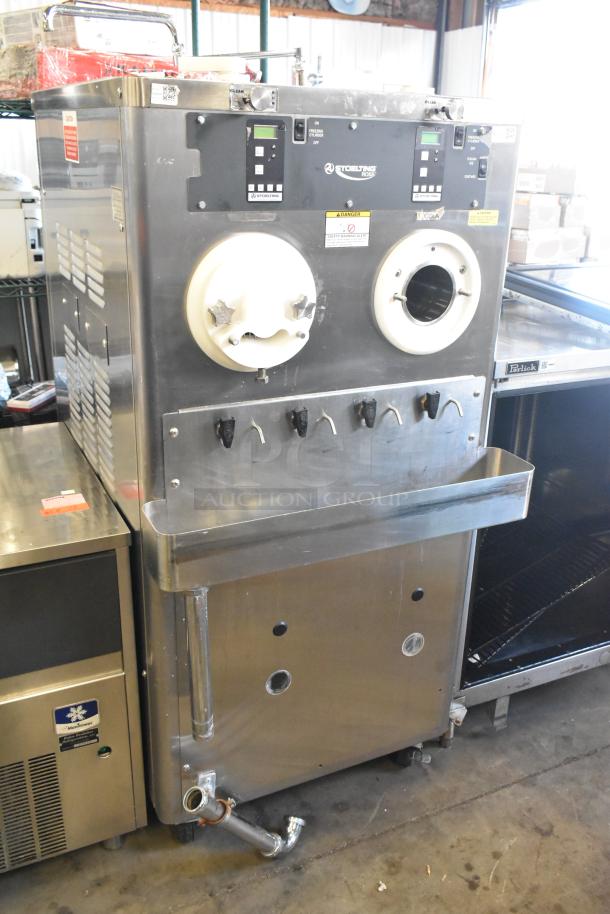 2021 Stoelting M202-209B00SIR stainless steel commercial custard freezer, air-cooled, 208-240V, 3 phase, floor style.