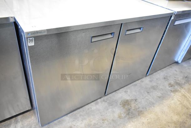 2018 Delfield UC4048P-STAR stainless steel 2-door undercounter cooler on casters, 115 volts, 1 phase, excellent condition.