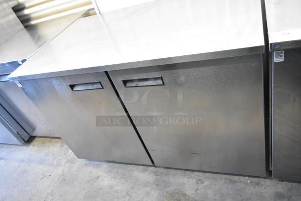 2018 Delfield UC4048P-STAR stainless steel 2-door undercounter cooler on casters, 115V, 1 phase, commercial use.