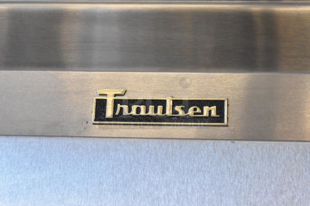 Traulsen RHT132WUT-FHS stainless steel logo on single door reach-in cooler. 115 volts, 1 phase.