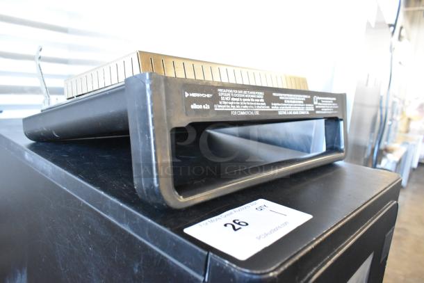 Merrychef eikon e2s metal commercial rapid cook oven, door does not stay closed, 208/240 volts, 1 phase, countertop model.