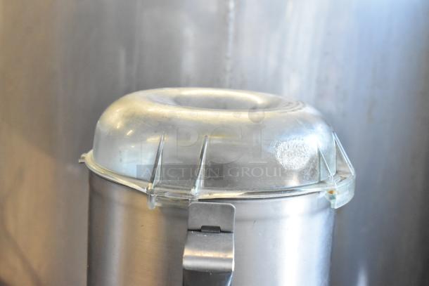 Robot Coupe R2U metal commercial food processor, clear lid, stainless steel body, 120 volts, S blade, excellent condition.