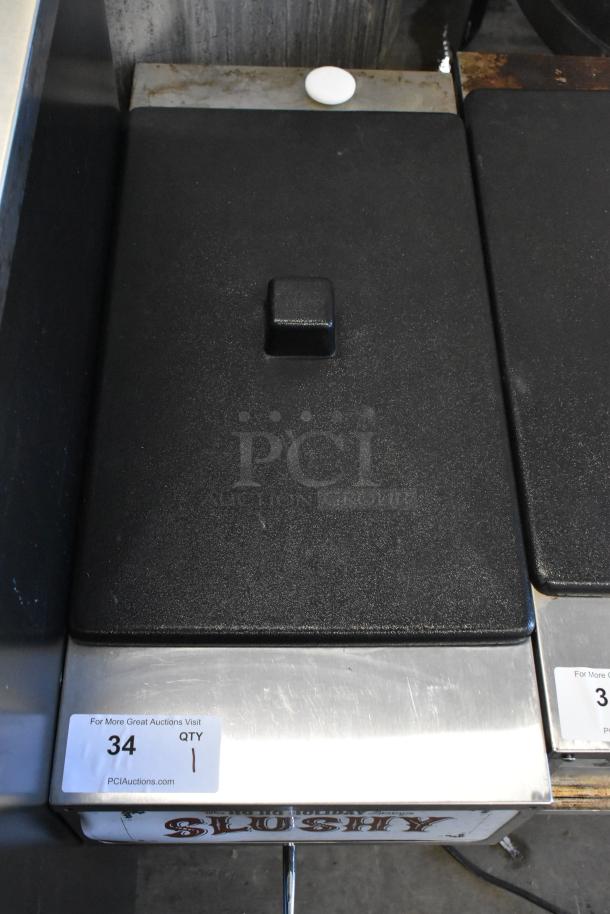 2018 Crathco 3311 stainless steel frozen beverage machine, countertop, single flavor, 115V, 1 phase, auction label visible.