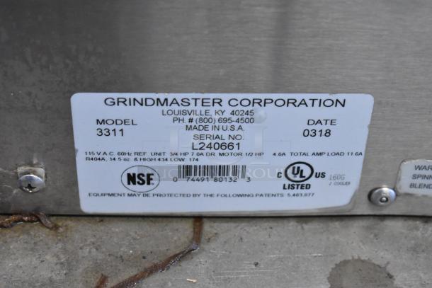 2018 Crathco 3311 stainless steel frozen beverage machine, single flavor, 115V, 1 phase, commercial use, NSF certified.