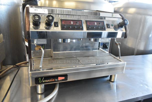 Cecilware ESP2 Venezia 2 Group Espresso Machine, stainless steel, 2 steam wands, 220-240V, 1 Phase, commercial use.