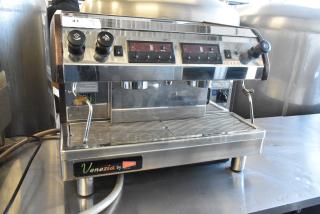 Cecilware ESP2 Venezia 2 Group Espresso Machine, stainless steel, 2 steam wands, 220-240V, 1 Phase, commercial use.
