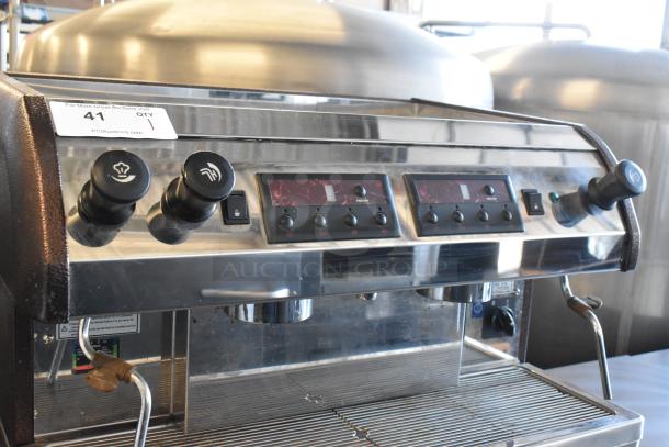 Cecilware ESP2 Venezia 2 Group Espresso Machine, stainless steel, with 2 steam wands. Model ESP2, 220-240V, 1 phase.