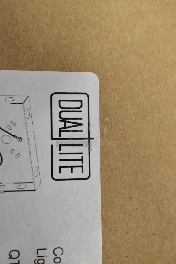 16 brand new Dual Lite boxes, scratch and dent, featuring LED emergency light back boxes, and exit signs.