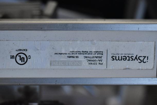 Fluorescent tube light by i2Systems, model PN: 22190. Visible label reads "Advanced LED Lighting, 55 Watts, UL certified."