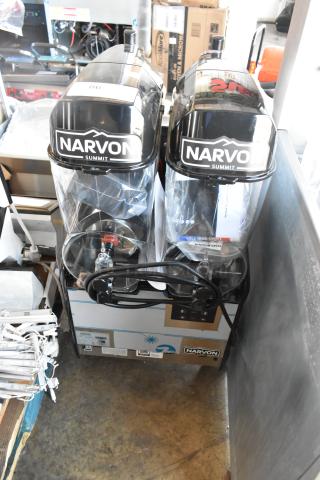 BRAND NEW SCRATCH AND DENT! Narvon 378NSSM2 Metal Commercial Double 3.2 Gallon Granita / Slushy / Frozen Beverage Machine. 115 Volts, 1 Phase. - Item #1226608